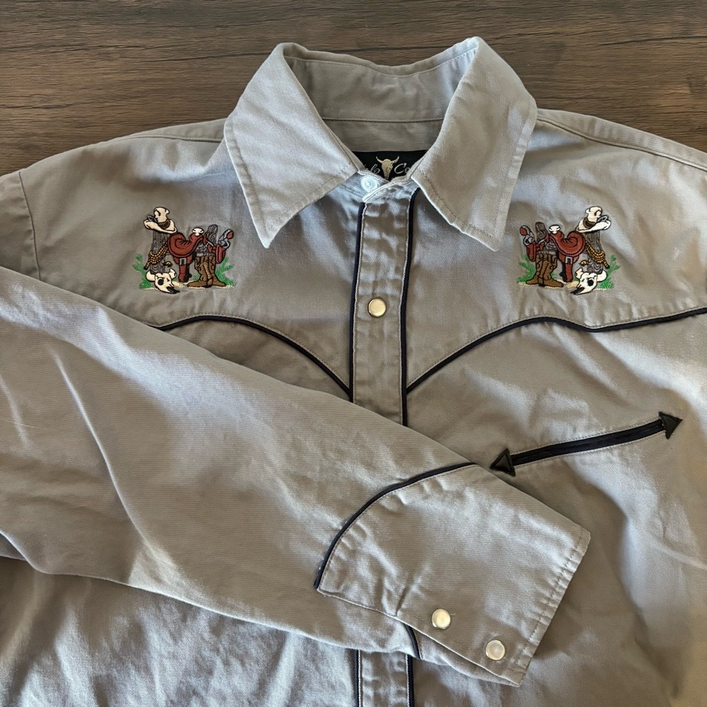 Buffalo‎ Country Western Shirt Mens S Cowboy Horse Rodeo  Embroidered Pearl Snap
